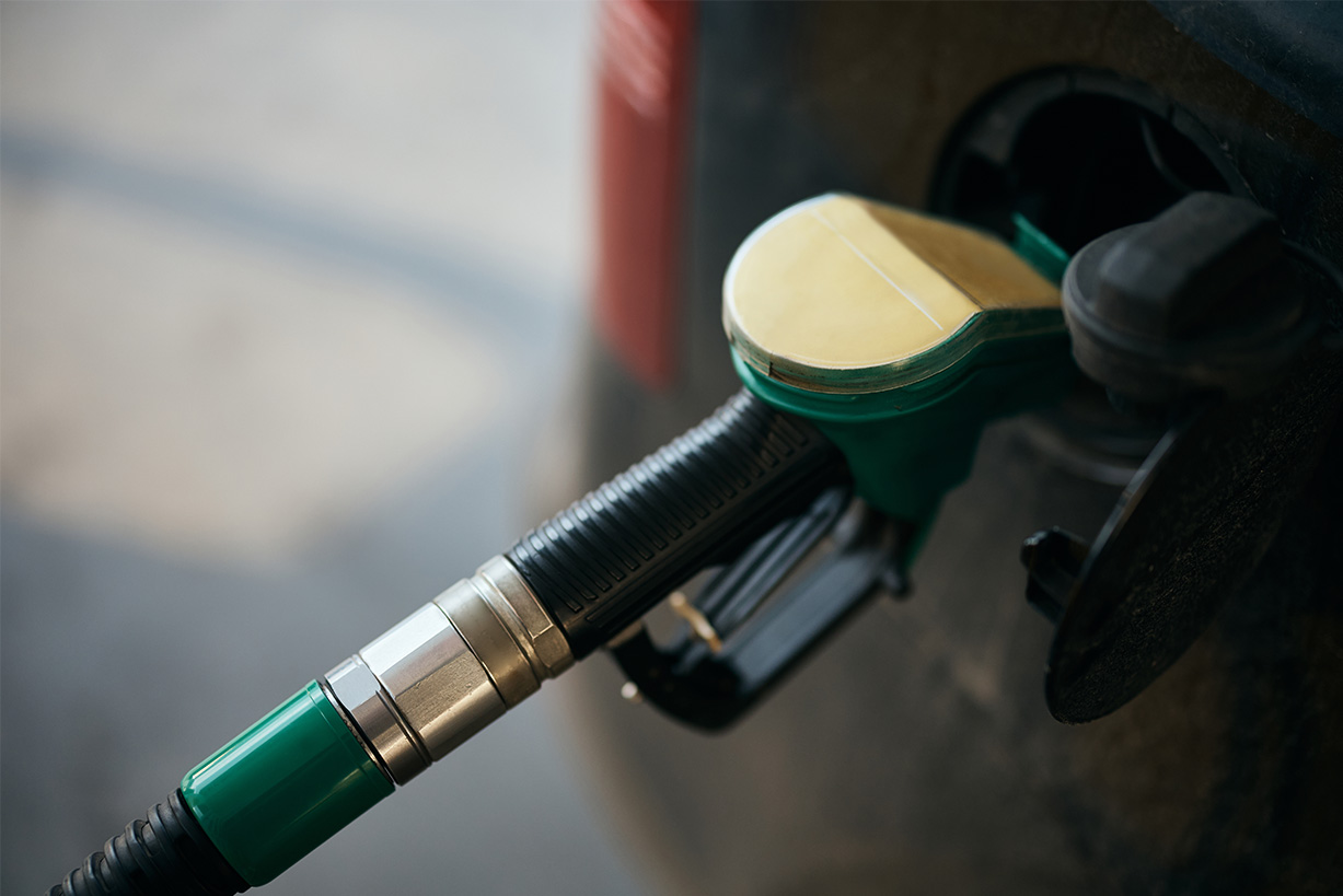 A closeup image of a petrol pump.