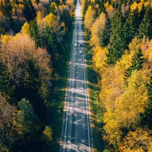 Overhead view of a road